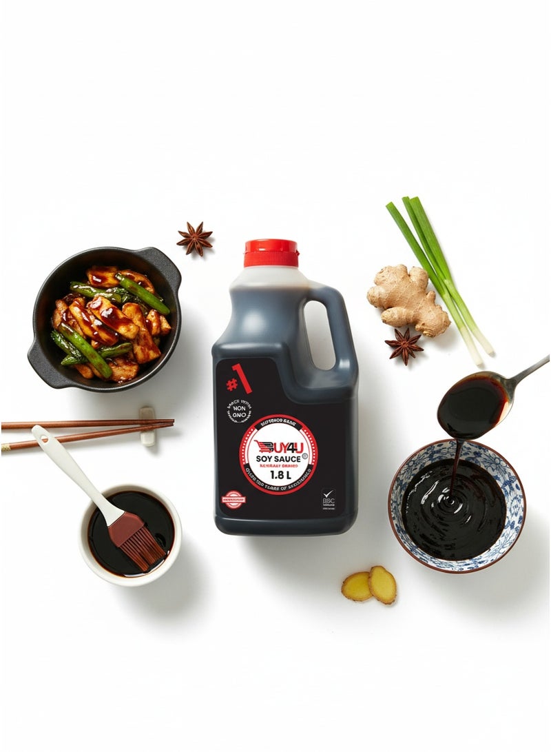 باي فوريو  BUY4U صوص صويا غامق 1.8 لتر – صويا صوص آسيوي أصلي للطبخ والأرز والنودلز - Image 3